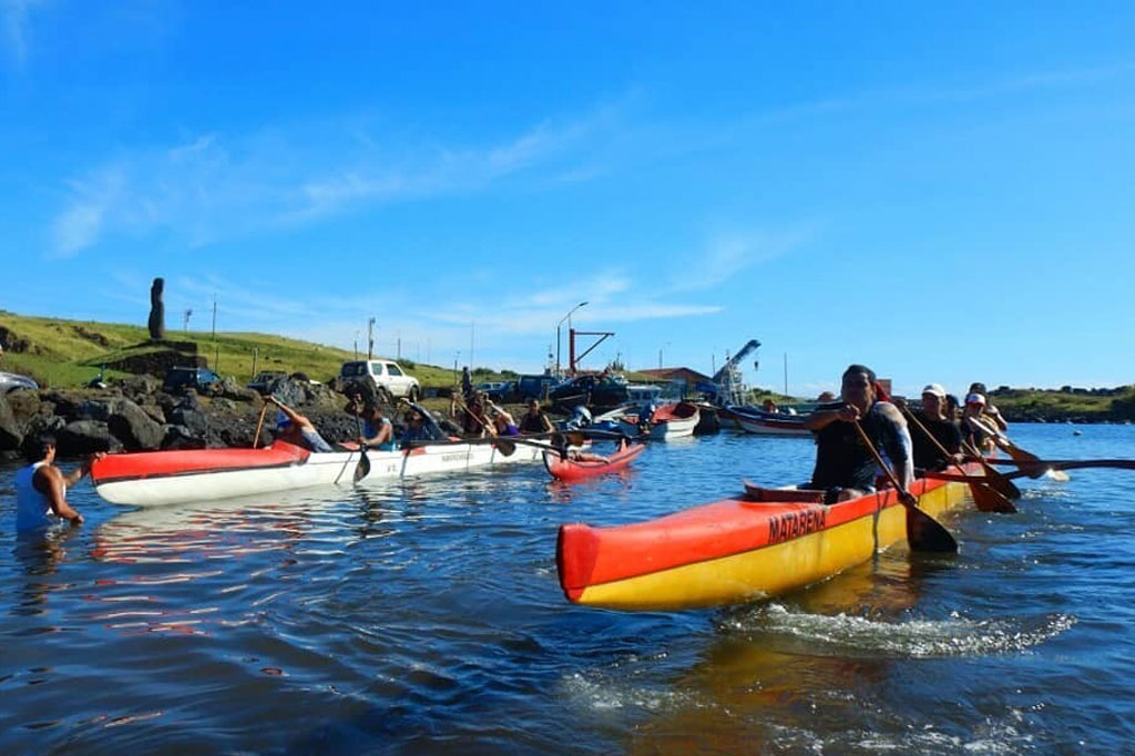Easter Island Outrigger Canoeing practice