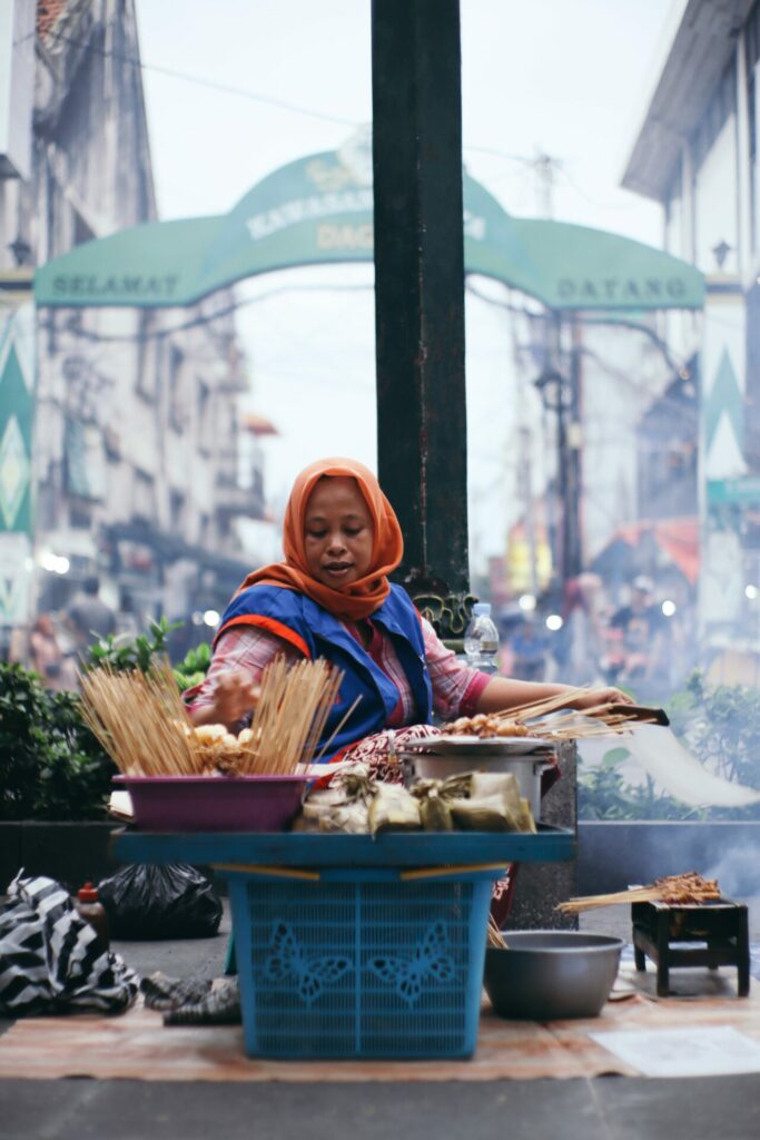 Street vendor in Indonesia